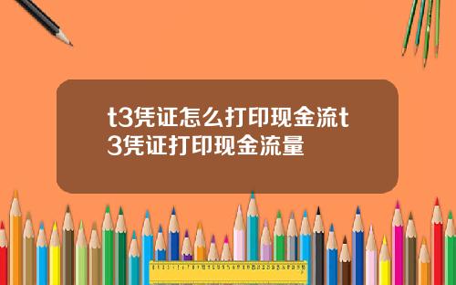 t3凭证怎么打印现金流t3凭证打印现金流量