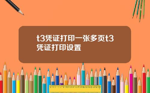 t3凭证打印一张多页t3凭证打印设置