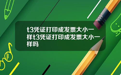t3凭证打印成发票大小一样t3凭证打印成发票大小一样吗