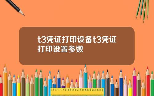 t3凭证打印设备t3凭证打印设置参数