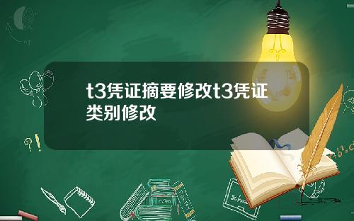 t3凭证摘要修改t3凭证类别修改