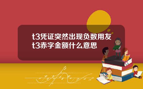 t3凭证突然出现负数用友t3赤字金额什么意思