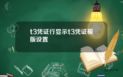 t3凭证行显示t3凭证模版设置