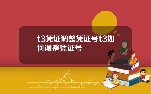 t3凭证调整凭证号t3如何调整凭证号