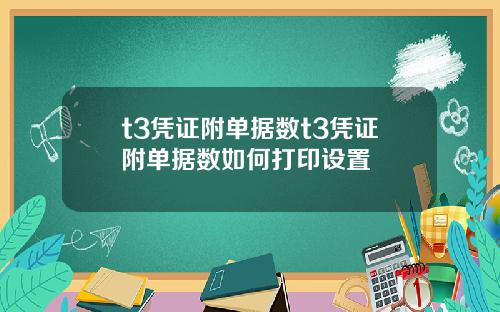t3凭证附单据数t3凭证附单据数如何打印设置