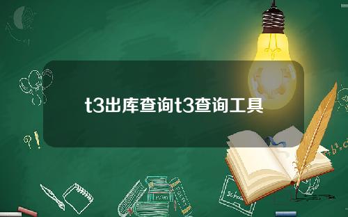 t3出库查询t3查询工具