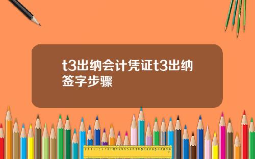 t3出纳会计凭证t3出纳签字步骤