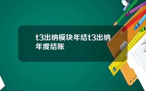 t3出纳模块年结t3出纳年度结账