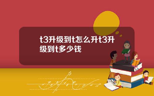 t3升级到t怎么升t3升级到t多少钱