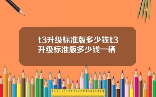 t3升级标准版多少钱t3升级标准版多少钱一辆