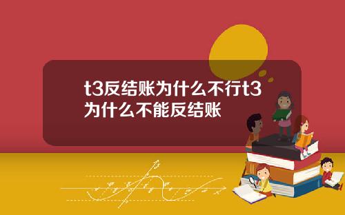 t3反结账为什么不行t3为什么不能反结账