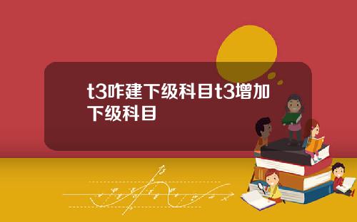 t3咋建下级科目t3增加下级科目