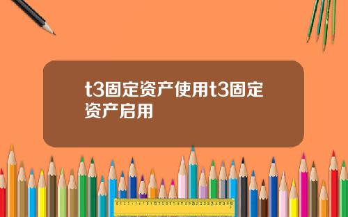 t3固定资产使用t3固定资产启用