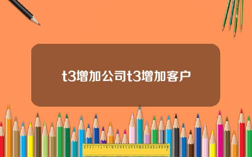 t3增加公司t3增加客户