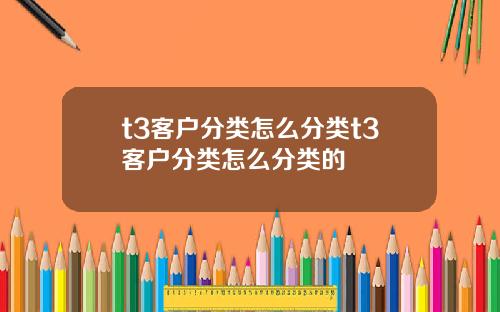 t3客户分类怎么分类t3客户分类怎么分类的