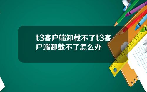 t3客户端卸载不了t3客户端卸载不了怎么办