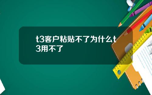 t3客户粘贴不了为什么t3用不了