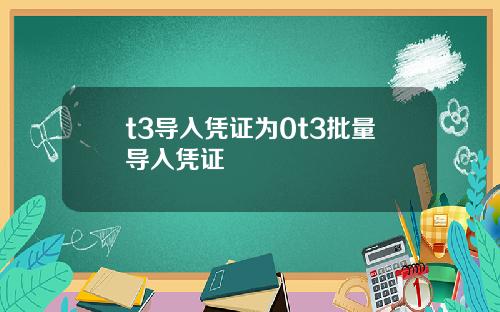 t3导入凭证为0t3批量导入凭证