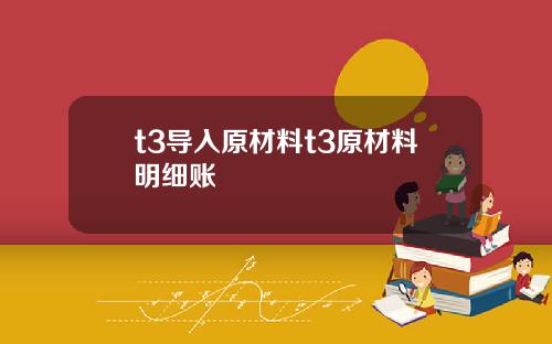 t3导入原材料t3原材料明细账