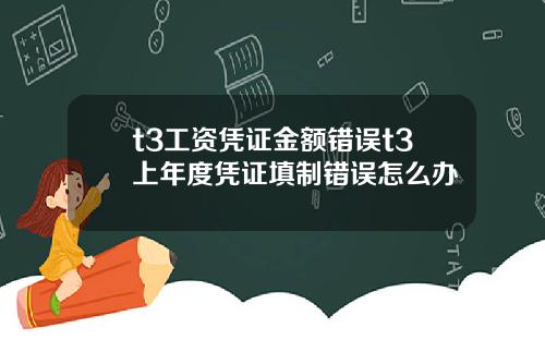 t3工资凭证金额错误t3上年度凭证填制错误怎么办