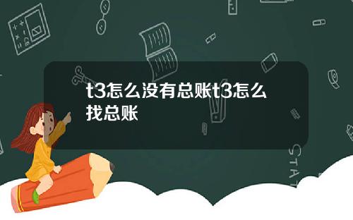 t3怎么没有总账t3怎么找总账