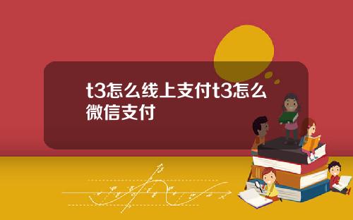 t3怎么线上支付t3怎么微信支付