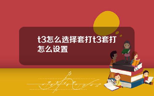 t3怎么选择套打t3套打怎么设置