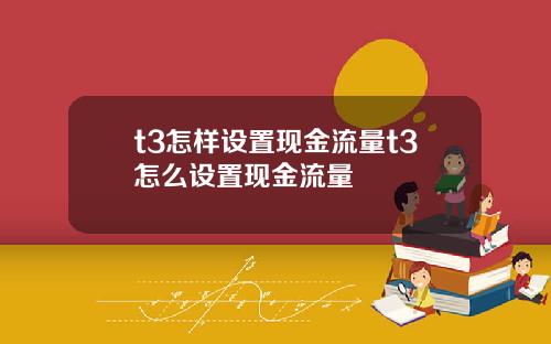 t3怎样设置现金流量t3怎么设置现金流量