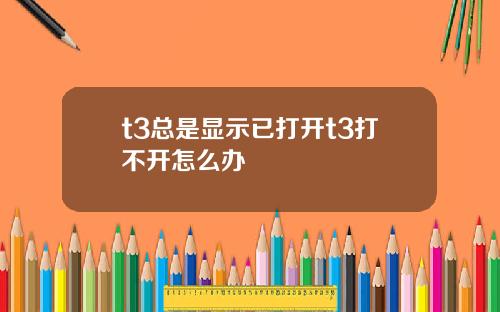 t3总是显示已打开t3打不开怎么办