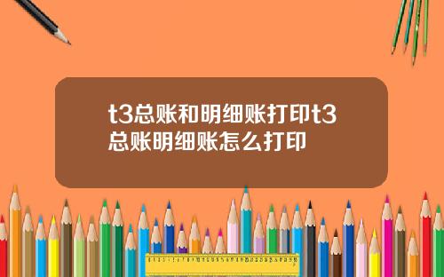 t3总账和明细账打印t3总账明细账怎么打印