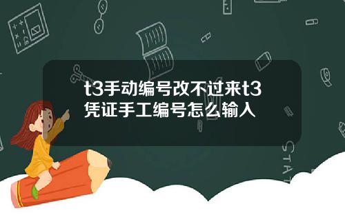 t3手动编号改不过来t3凭证手工编号怎么输入