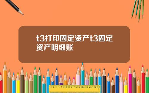 t3打印固定资产t3固定资产明细账