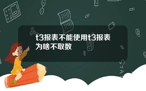 t3报表不能使用t3报表为啥不取数