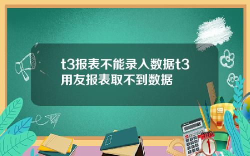 t3报表不能录入数据t3用友报表取不到数据