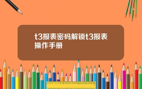 t3报表密码解锁t3报表操作手册