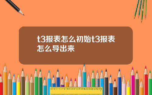 t3报表怎么初始t3报表怎么导出来