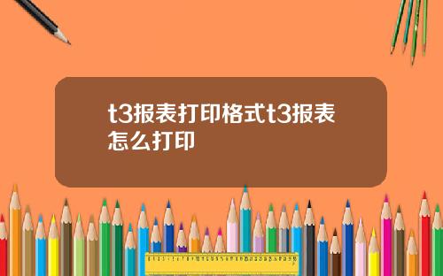 t3报表打印格式t3报表怎么打印