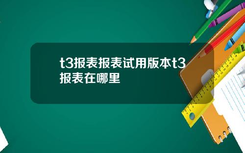 t3报表报表试用版本t3报表在哪里