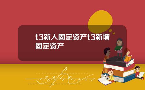 t3新入固定资产t3新增固定资产