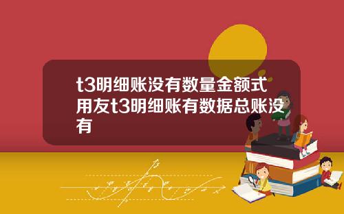 t3明细账没有数量金额式用友t3明细账有数据总账没有