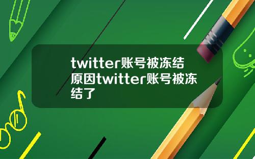 twitter账号被冻结原因twitter账号被冻结了
