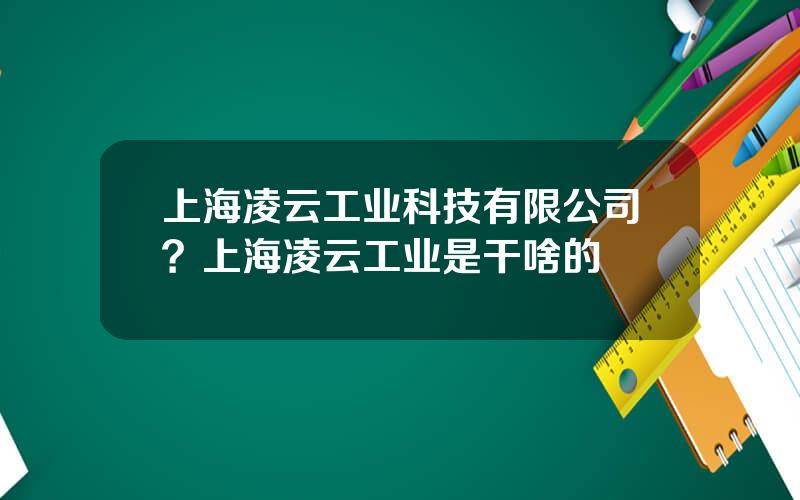 上海凌云工业科技有限公司？上海凌云工业是干啥的