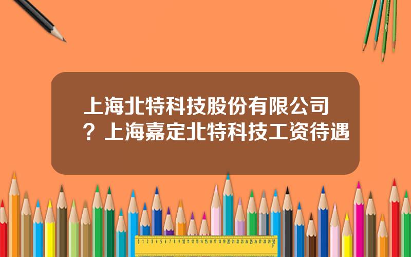 上海北特科技股份有限公司？上海嘉定北特科技工资待遇