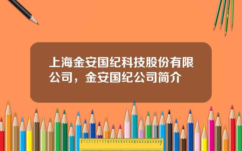 上海金安国纪科技股份有限公司，金安国纪公司简介