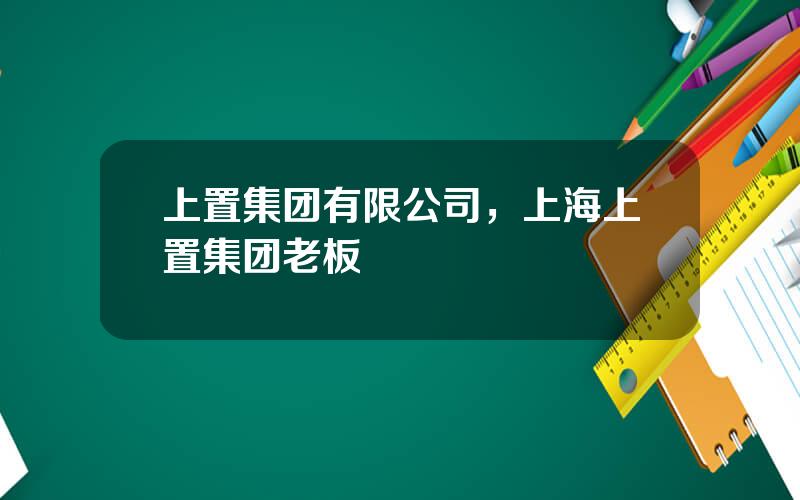 上置集团有限公司，上海上置集团老板