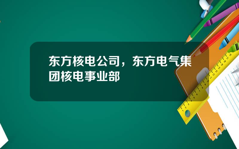 东方核电公司，东方电气集团核电事业部