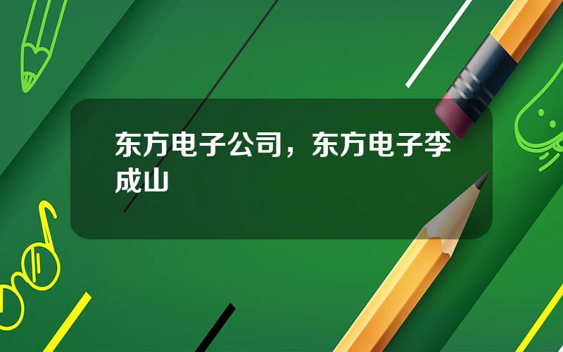 东方电子公司，东方电子李成山
