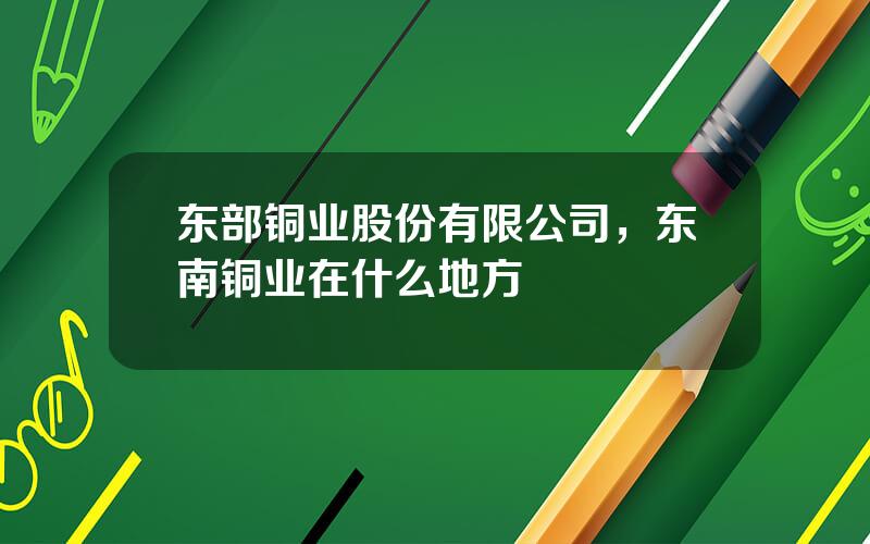 东部铜业股份有限公司，东南铜业在什么地方