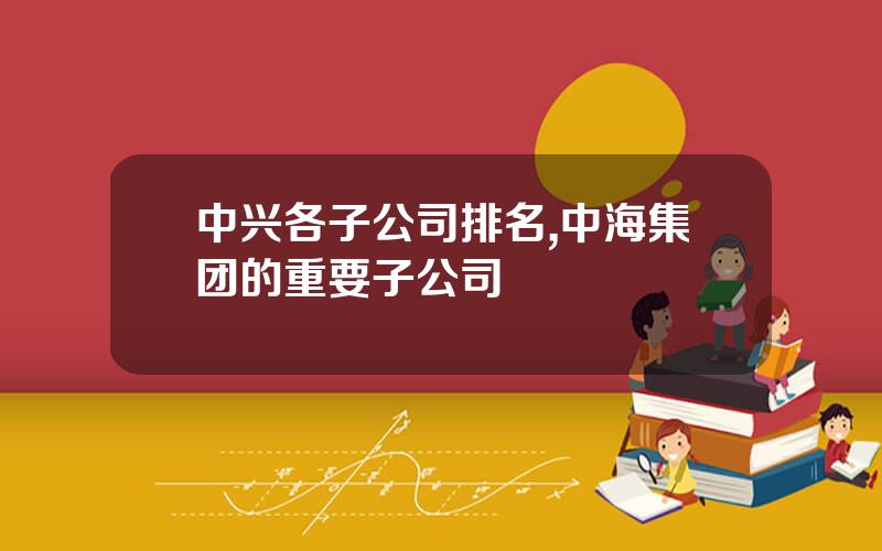 中兴各子公司排名,中海集团的重要子公司