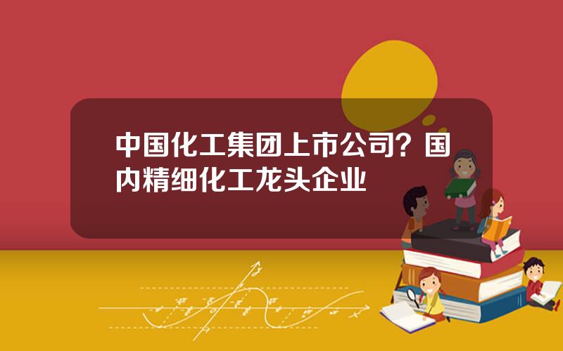中国化工集团上市公司？国内精细化工龙头企业